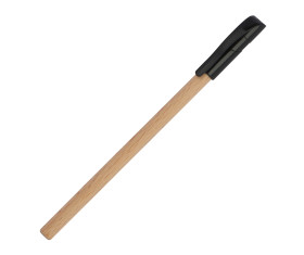 Wooden ballpen with black plastic cap